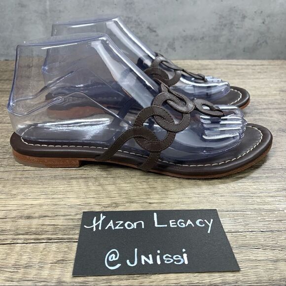 Boden~Women’s~Brown Leather Flat Thong Sandal~Size 38EUR/7.5 US - Picture 2 of 9